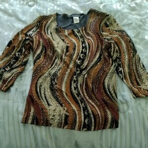 Brittany Black Earthy Swirl Women's Blouse